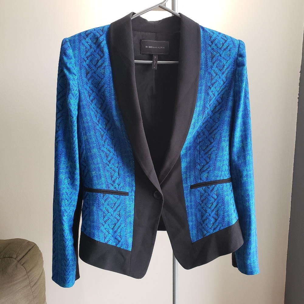 BCBG "Bowie" Tuxedo Blazer in Blue Sapphire